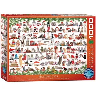EUROGRAPHICS Puzzle Weihnachten Katzen 1000 Teile