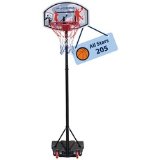 HUDORA Basketballständer All Stars 205 - höhenverstellbarer Basketballkorb mit Ständer für Kinder & Jugendliche - Mobiler Outdoor Basketballkorb für den Garten - Stand-Basketballkorb mit Rollen