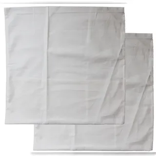 KH-Haushaltshandel 2er Pg. Kopfkissenbezug 40x40cm Kochfest, Hotelverschluß, weiß, Linon, 95 Grad Wäsche, Kissenhülle, 100% Baumwolle