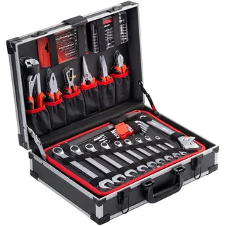 Meister Craft Werkzeugkoffer 161-tlg. Aluminium schwarz