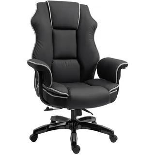 Vinsetto Ergonomischer Bürostuhl, Schwarz , Leder , 80x124x76 cm , Büromöbel, Bürostühle, Drehstühle