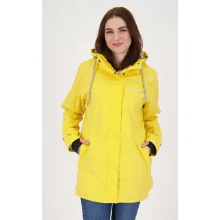 Regenjacke DEPROC ACTIVE "Friesennerz ELLESMERE WOMEN", Damen, Gr. 36 (S), gelb, Web, 100% Polyester, figurumspielend hüftbedeckend, gerader Abschluss mit Druckknopf, Jacken Regenjacke, auch in Großen Größen erhältlich