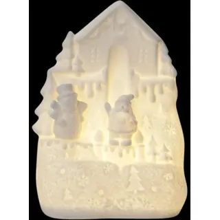 LED-Haus 'Vinter', Santa am Haus, weiss, - Weiß