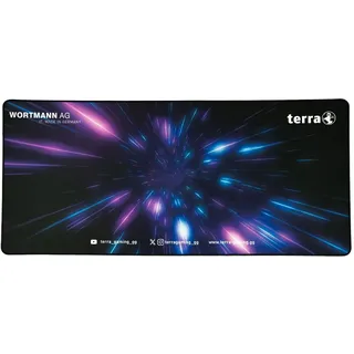 TERRA Mousepad XXL PURE Gaming black/purple schwarze Umkettelung, 900 x 400 x 3 mm