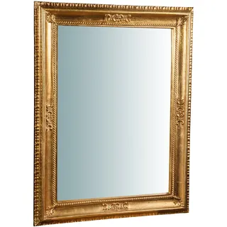 Biscottini Barock-Esszimmerspiegel, rechteckig, Shabby-Stil, Naturholzrahmen mit antikem Gold-Spiegel, 87 x 4,5 x 67 cm, hergestellt in Italien von Kunsthandwerkern aus Florenz