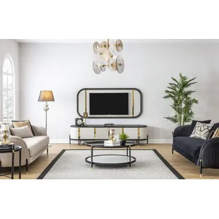 Luxus Set Modern rtv Wohnzimmer Polster Sitz Sofagarnitur 3 + 3 Sitz Couchtisch - Beige