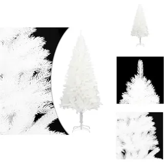vidaXL Künstlicher Weihnachtsbaum Naturgetreue Nadeln Weiß 120 cm - Weihnachtsbäume - Weiß