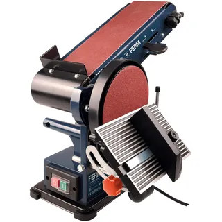 Ferm Living Ferm Bandschleifmaschine – 350W – 150mm - einschl. 2 Schleifbänder (P80 & P120) und 2 Schleifscheiben (P80 & P120), BGM1022