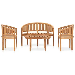 vidaXL 4-tlg. Garten-Lounge-Set Massivholz Teak - Braun