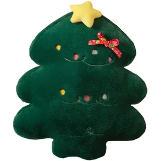 Plüsch Weihnachtskissen Spielzeug Lebkuchen Plüschmann 45 cm 3D Weihnachtsbaum Lendenkissen Weihnachtsmann Plüschpuppe Sofa Wurfkissen (Weihnachtsbaum)