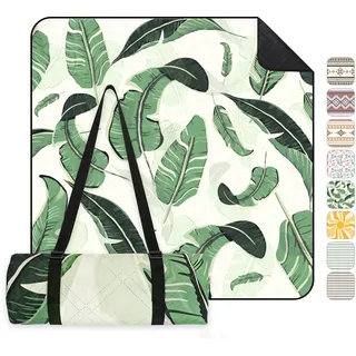 Sekey Picknickdecke Wasserdicht 200x200 cm, Stranddecke Sandfrei | Gepolstert, Dreischichtige Struktur, PEVA-Wasserfestboden, Bindegurt-Trageriemen, geeignet für Picknick, Camping, Strand