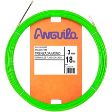 Anguila | Kabelzugführung | Schmale Rohre | Fixiert mit Schlaufe | Geflochtenes Polyester | Grüne Farbe | Durchmesser 3mm | 18 Meter
