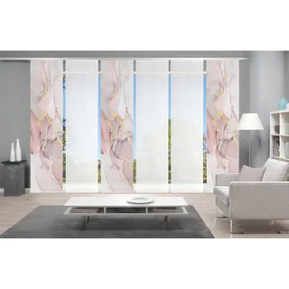 VISION S Schiebegardine »MARMOSA 6er SET« Paneelwagen 6 Stk. tlg. Bambus-Optik, Digital bedruckt, rosa