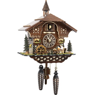 Cuckoo Palace Kuckucksuhr Brotzeithäusl von SCHWARZWALD-PALAST mit Quarz-Uhrwerk - Höhe 26cm