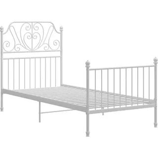 vidaXL Bettgestell Weiß Metall 90x200 cm - Weiß