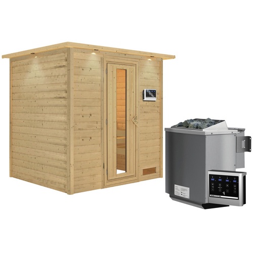Bild von Sauna Anja Fronteinstieg, 9 kW Bio-Kombiofen inkl. Steuergerät inkl. gratis Zubehörpaket