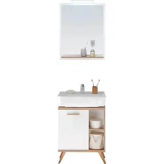 Pelipal Badmöbel-Set Quickset 923 Weiß/Riviera 60,5 cm mit Spiegel
