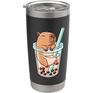 Capybara Boba Bubble Tea Kinder Mädchen Damen Kawaii Capybara Doppelwandiger Edelstahl-Thermobecher