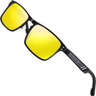 ATTCL Nachtsichtbrille Herren für Autofahrer, Nachtfahrbrille Al-Mg Metallrahmen, Ultraleicht, Gelbe Gläser, HD Vision 6500 yeshi