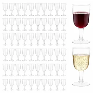 YAYODS 96 Stück Weingläser Sektgläser Plastik 175ml - Mehrweg Weingläser Kunststoff - Transparentes Sektglas Cocktailgläser Plastik - Stapelbare Champagnergläser für Camping, Hochzeiten, Partys
