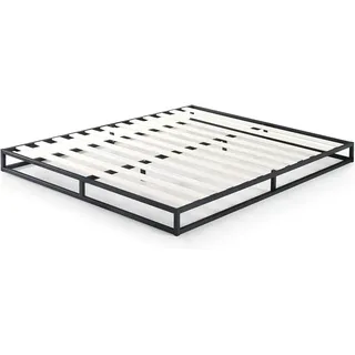 Zinus Joseph Bett 180x200 cm – Bettrahmen Höhe 15 cm mit Stauraum unter dem Bett – Plattformbettrahmen aus Metall mit Lattenhalter aus Holz – Schwarz