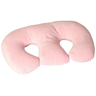 LINONI Multifunktionales Stillkissen für Zwillinge, Stillkissen für Schwangere Frauen, maschinenwaschbar, Baumwollstoff, Doppelstützkissen, Rose