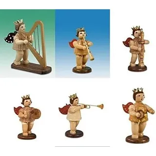 Weihnachtsfiguren Engelmusikanten 6-tlg. Natur Höhe 6,5cm NEU Bote Gottes Cherub
