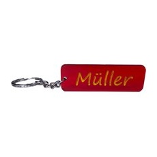 Schlüsselanhänger mit Name Wunschname personalisiert individuell farbig Gravur Rot