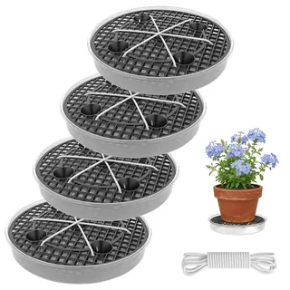 BOYIFEIJIE Pflanzentopf Untersetzer Selbstbewässernd – 4er Set, 32 cm Blumentopf Untersetzer mit Wasserspeicher & Dochtbewässerung, für Stofftopf, Grow Bag & Pflanzkübel