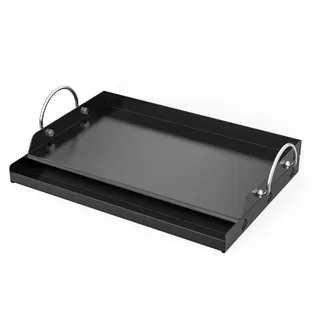 onlyfire Keramische Grillplatte, Universal Plancha mit Abnehmbarer Griff, BBQ Grillplatten für Gasgrill und Holzkohlegrill, Antihaftoberfäche, 45,6 x 32 x 7cm, Schwarz