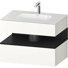 Duravit Qatego Einbauwaschtisch mit Konsolenwaschtischunterbau, 800x550x600mm, Nische Eiche Schwarz, QA4785016, Farbe: Weiß Supermatt