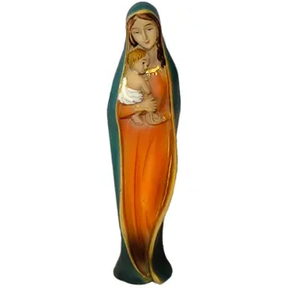 Kaltner Präsente Madonna Figur 14,6 cm – Mutter Gottes mit Jesuskind – Handbemalt, Resin Kunstguss – Spirituelle Deko & Geschenkidee für Hausaltar, Kommunion, Firmung, Geburtstag