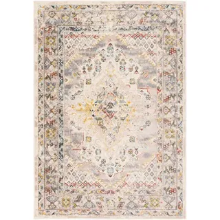 Livabliss Casablanca Vintage groß - Wohnzimmer 160x160 cm, Esszimmer, Schlafzimmer, Orientalischer e Boho Style - Carpet Living Room, Bunter Muster, Taupe und Creme