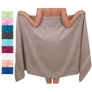 Betz Badetuch XXL 100x200 cm 100% Baumwolle – Weiches Frottee Saunatuch & Strandtuch – Pflegeleicht & saugstark – Palermo Serie – Farbe Stone