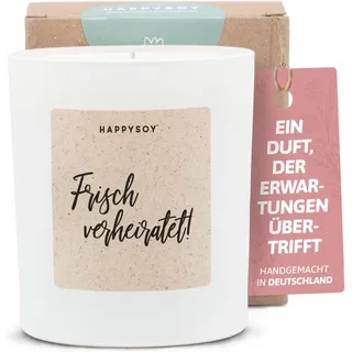 Geschenke zur Hochzeit - Duftkerze mit Spruch - Hochzeitsgeschenk, Hochzeitskerze, Kreatives Geschenk, Liebe - Handgemachte Kerze - Sojawachs - Weiß