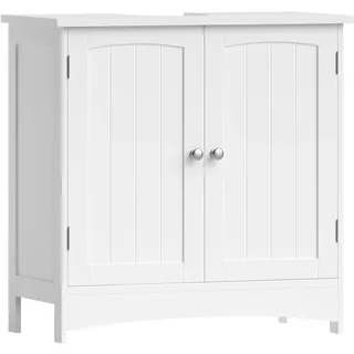 VASAGLE Waschbeckenunterschrank 2 Türen 60 x 60 x 30 cm Weiß