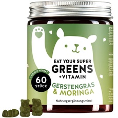 Bild Hochdosierter Supergreens Vitaminkomplex - 8 Superfoods für Haare & Immunsystem - Gerstengras, Moringa, Chlorella, Zink, Eisen - Gummibärchen (60 St) - BEARS WITH BENEFITS Eat Your Super Greens