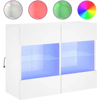 vidaXL TV-Wandschrank mit LED-Leuchten Weiß 78,5x30x60,5 cm