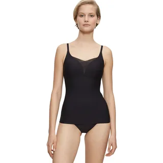 BH-Hemd TRIUMPH "Shape Smart Bra-Shirt", Damen, Gr. 4, N-Gr, schwarz, Microtouch, Obermaterial: 62% Polyamid, 26% Elasthan, 12% Polyester, unifarben, BHs BH-Hemd, glättend, ohne Bügel, tiefer V-Ausschnitt mit Mesh-Details