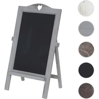 Werbetafel HWC-E51, Aufsteller Kreidetafel, 66x37x27cm Shabby-Look Vintage ~ grau