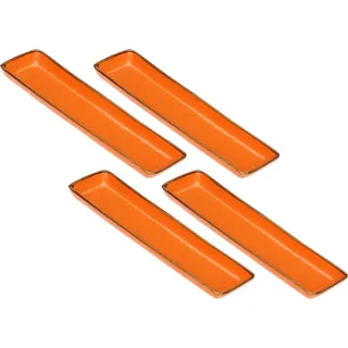 Rose&Tulipani Set mit 4 rechteckigen Tabletts 32x8 cm R135303208Z - Orange