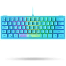 LexonElec K61 60% Prozent Blau Mini Gaming Tastatur Pc Rgb Beleuchtung - UK Layout QWERTY Keyboard - Mechanische Fühlen Ergonomie - Anti-Ghosting Double Shot Tastenkappen - Für Laptop Computer