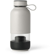 Lékué Glasflasche mit Silikonhülle und Wasserfilter, grau, 600 ml