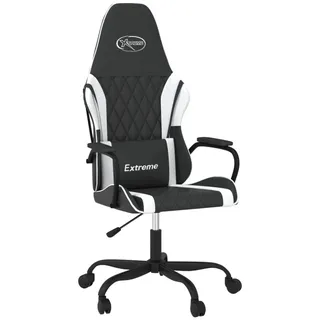 vidaXL Gaming-Stuhl mit Massagefunktion Schwarz und Weiß Kunstleder - Weiß