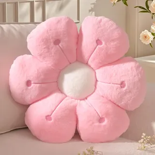 Yhoelata Groß BlumenKissen, Rosa Blumenform Dekokissen, Kissen Daisy Flower, Cute Polster Blumen-Sitzkissen, Aesthetic Zierkissen für Zuhause, Sofa, Couch, Bett, 50 cm