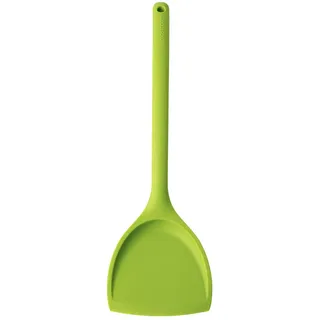 Mastrad - Silikon Wok Spatel – Flexibler Pfannenwender für Wok & Pfannen – Hitzebeständig bis 300°C – Schonend für Antihaftbeschichtungen – Einteiliges Design – Grün