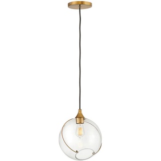 Elstead Lighting Hängeleuchte , Messingfarben , Metall, Glas , 37 cm , Grüner Punkt, RoHS , höhenverstellbar , Lampen & Leuchten, Innenbeleuchtung, Hängeleuchten, Pendelleuchten