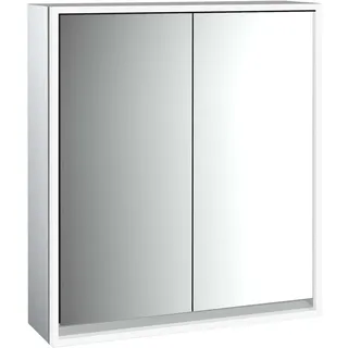 emco loft Lichtspiegelschrank, 600mm, Aufputzmodell, aluminium/spiegel, 979805104, Ausführung: 2 Türen
