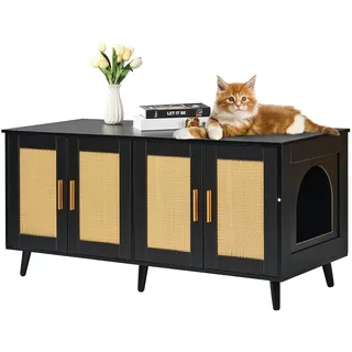 Vevor Katzentoilettenschrank 1,19 m x 0,5 m x 0,55 m Schwarz