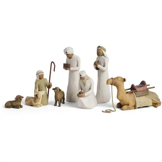 Willow Tree Krippen-Starterfiguren Plus DREI Weisemen, geformt, handbemalt, 9-teiliges Set